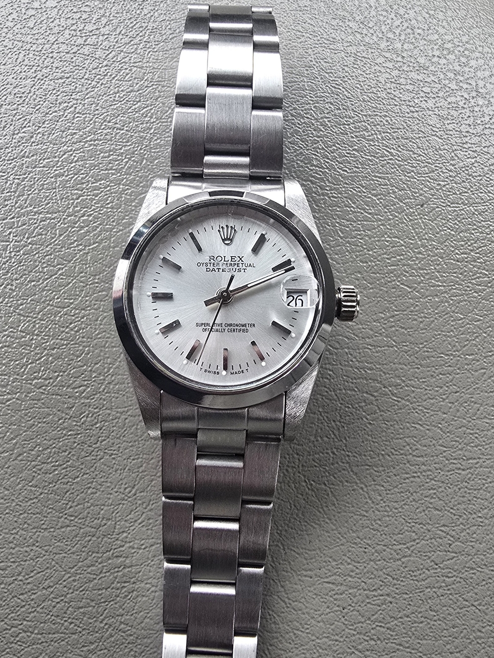 Rolex Silver White Oyster Perpetual Datejust